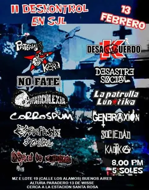 Flyer No Fate - 13 de febrero de 2016