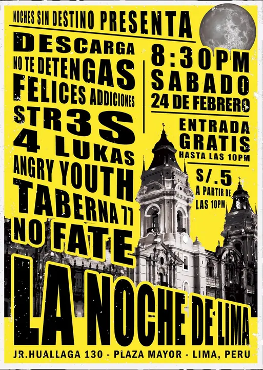 Flyer No Fate - 24 de febrero de 2018