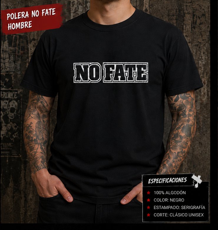 Polera negra No Fate para hombre